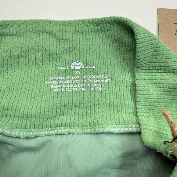 Free People x Toast Signature Banded Waist Bikini Bottom Size‎ XS Green Ribbed - Picture 4 of 6